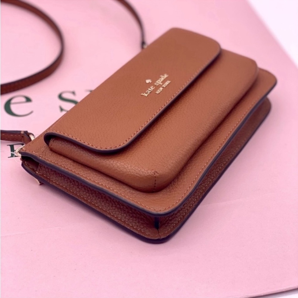 Kate Spade Leila Small flap Crossbody Warm Gingerbread